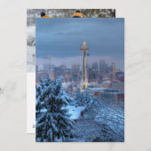 Landschaftliche Sicht auf Snowy Seattle Feiertagskarte (Vorne/Hinten)