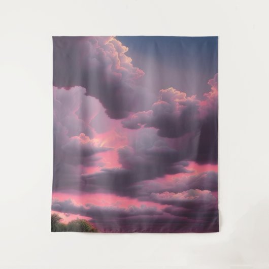 Landschaftliche Sicht Sommersonnenuntergang Wandteppich (Vorderseite)