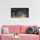 Landschaftliche Singapur Skyline Leinwanddruck (Insitu (Wohnzimmer))