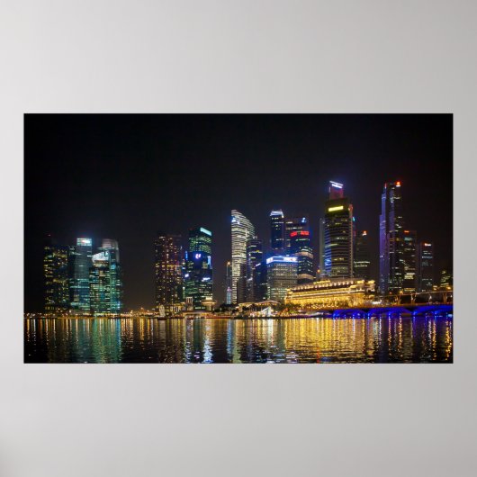 Landschaftliche Singapur Skyline Poster (Vorne)