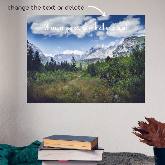 Landschaftliche Sommergebirgslandschaft mit Wiese Poster