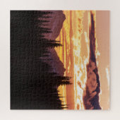 Landschaftliche Sonnenuntergänge Jungle Pine Tree Puzzle (Horizontal)