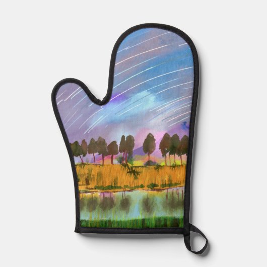 Landschaftliche Szene mit Sternpfaden Landschaft A Ofenhandschuh (Vorderseite)