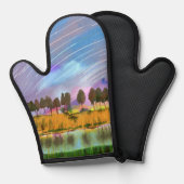 Landschaftliche Szene mit Sternpfaden Landschaft A Ofenhandschuh (Vorderseite/Rückseite)