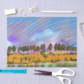 Landschaftliche Szene mit Sternpfaden Landschaft A Seidenpapier (Handwerk)