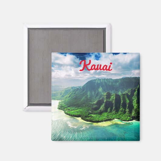Landschaftliche Tropical Kauai Hawaii Island Magnet (Vorderseite/Rückseite)