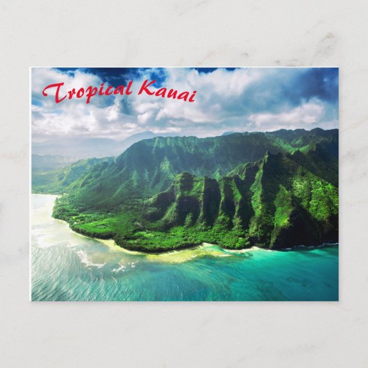 Landschaftliche Tropical Kauai Hawaii Island Postkarte (Vorderseite)
