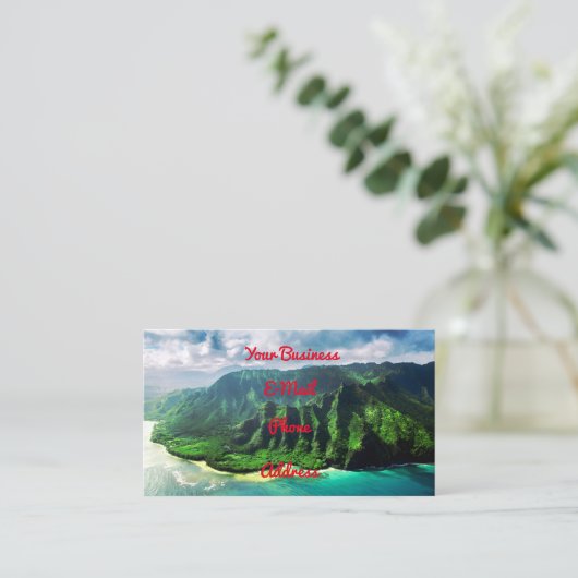 Landschaftliche Tropische Kauai Hawaii Visitenkarte (Stehend Vorderseite)