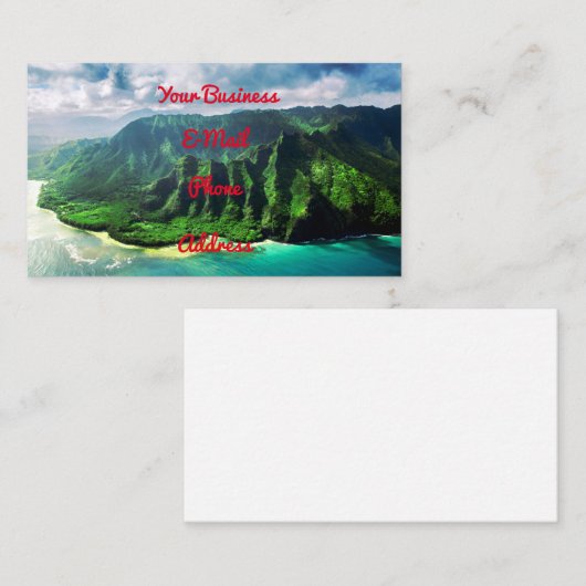 Landschaftliche Tropische Kauai Hawaii Visitenkarte (Vorne/Hinten)