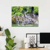 Landschaftliche Twin Falls Rock Island Poster (Heimbüro)