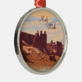 Landschaftliche Verzierung Felsen Moabs Utah drei Silbernes Ornament (Rechts)