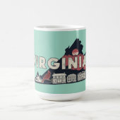 Landschaftliche Virginia Retro Silhouette Kaffeetasse (Mittel)