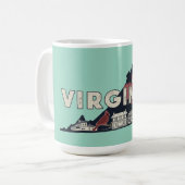 Landschaftliche Virginia Retro Silhouette Kaffeetasse (Vorderseite Links)