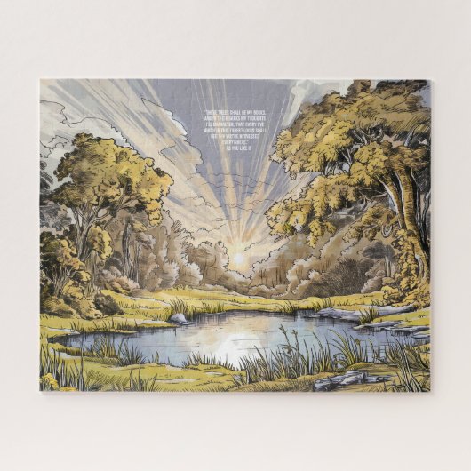 Landschaftliche Waldhaven - Elegantes Poesie Puzzl Puzzle (Horizontal)