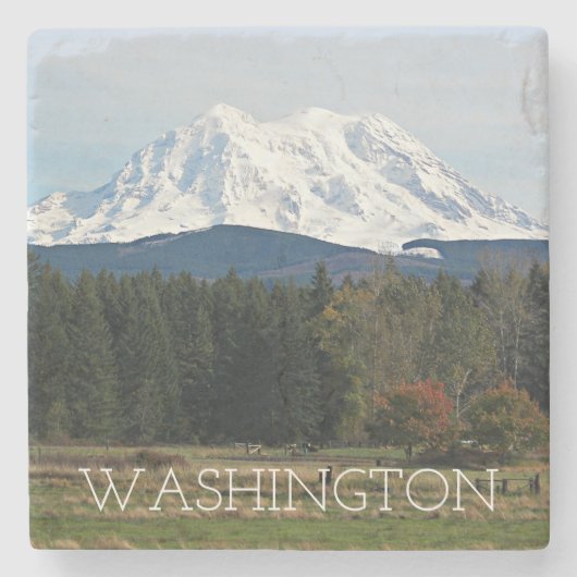 Landschaftliche Washington Mount Rainier Landschaf Steinuntersetzer (Vorderseite)