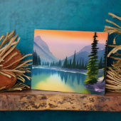 Landschaftliche Wasserfarbe Bergsee Reflektion Fotoplatte (Seite)