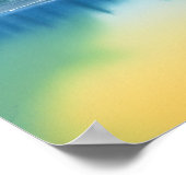 Landschaftliche Wasserfarbe Bergsee Reflektion Poster (Ecke)