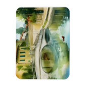Landschaftliche Wasserfarbe der Canal Bridge Magnet (Vertikal)