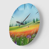 Landschaftliche Wasserfarbe Große Wanduhr (Winkel)