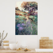 Landschaftliche Wasserfarbe Poster (Küche)