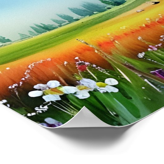 Landschaftliche Wasserfarbe Poster (Ecke)