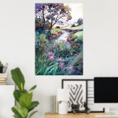 Landschaftliche Wasserfarbe Poster (Heimbüro)