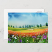 Landschaftliche Wasserfarbe Postkarte (Vorne/Hinten)