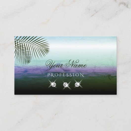 Landschaftliche Wasserfarben Fantastische Bergwelt Visitenkarte (Vorderseite)