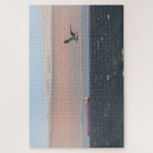 Landschaftliche Wasserumgebung mit Fliegenseagull, Puzzle (Vertikal)