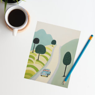 Landschaftliche Wegbeschreibung Postkarte