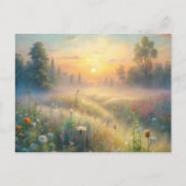 Landschaftliche Wiese mit Blume Postkarte (Vorderseite)
