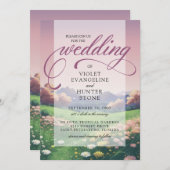 Landschaftliche Wildblumen Hochzeit Einladung (Vorne/Hinten)