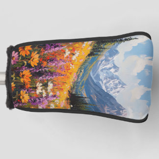 Landschaftliche Wildblumen und Berge Kunst und Kul Golf Headcover