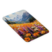 Landschaftliche Wildblumen und Berge Kunst und Kul Magnet (Rechte Seite)