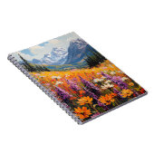 Landschaftliche Wildblumen und Berge Kunst und Kul Notizblock (Rechte Seite)