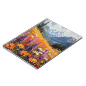 Landschaftliche Wildblumen und Berge Kunst und Kul Notizblock (Linke Seite)