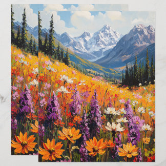 Landschaftliche Wildblumen und Gebirgsbücher