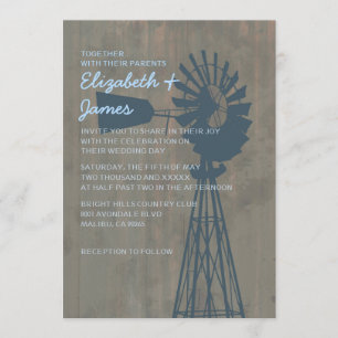 Landschaftliche Windmühlen-Hochzeitseinladungen Einladung