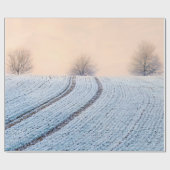Landschaftliche Winterlandschaft Bäume mit Gaben v Geschenkpapier (Flach)