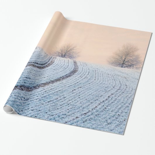 Landschaftliche Winterlandschaft Bäume mit Gaben v Geschenkpapier (Ungerollt)