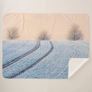 Landschaftliche Winterlandschaft Bäume mit Hoarfro Sherpadecke