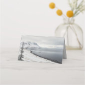 Landschaftliche Winterlandschaft Hochzeit Platzkar Platzkarte (Rückseite)