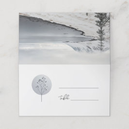 Landschaftliche Winterlandschaft Hochzeit Platzkar Platzkarte