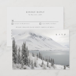 Landschaftliche Winterlandschaft Hochzeitsmahlzeit RSVP Karte