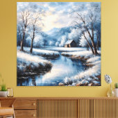 Landschaftliche Winterlandschaft mit Kabine und St Leinwanddruck (Insitu (Wohnzimmer))