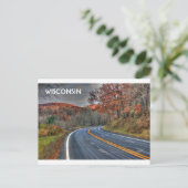 Landschaftliche Wisconsin-Straßen im Herbst Postkarte (Stehend Vorderseite)