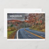 Landschaftliche Wisconsin-Straßen im Herbst Postkarte (Vorne/Hinten)