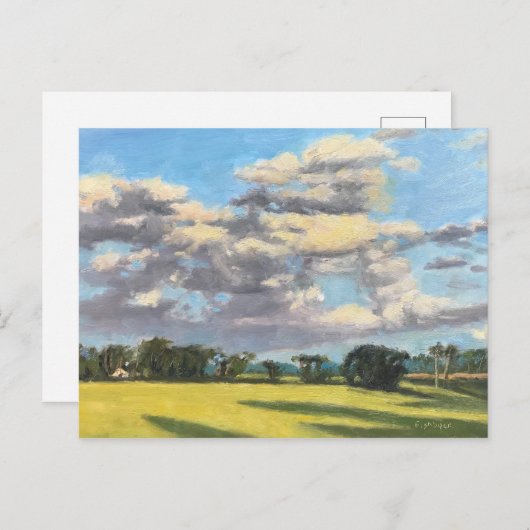 Landschaftliche Wolken über der Ackerweide von St. Postkarte (Vorne/Hinten)