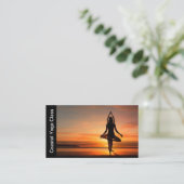 Landschaftliche Yoga-Kursleiter-Visitenkarten Visitenkarte (Stehend Vorderseite)