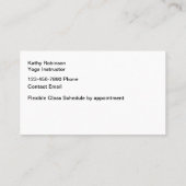 Landschaftliche Yoga-Kursleiter-Visitenkarten Visitenkarte (Rückseite)